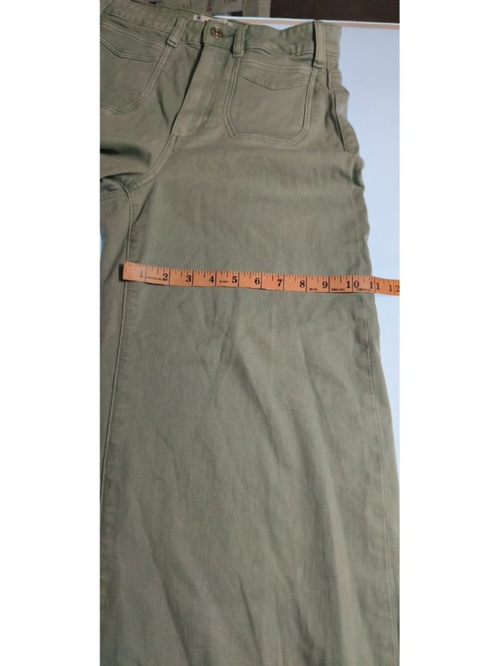 PAIGE Harper Wide Leg Jeans 29 High Rise Ankle Green Cropped Denim Women - Picture 9 of 9